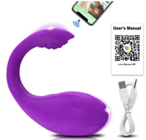 Vibrator pentru Femei cu 9 viteze, control prin aplicație, stimulare G-spot și anal, Mov - Img 1