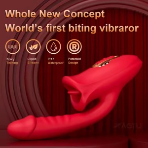 Vibrator Rose Wand pentru Punctul G, Functie de cu Lins pentru Stimulare Clitoridiana, 10 Moduri de Vibratie, Rosu - Img 3