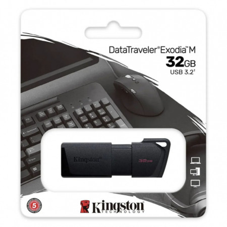 Memorie Externa Kingston DT Exodia M, 32Gb, USB 3.2, Neagra DTXM/32GB