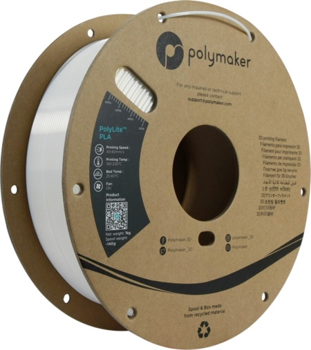Filament POLYMAKER PolyLite PLA Silk White