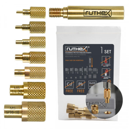 Vârfuri de lipit pentru Inserții filetate Ruthex M2 / M2.5 / M3 / M4 / M5 / M6 / M8