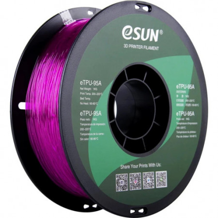 Filament eSUN eTPU 95A Transparent Purple