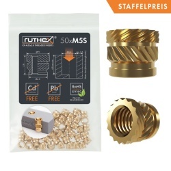 Inserție filetată Ruthex M5S – Rx-M5Sx5.8- 50 bucăți
