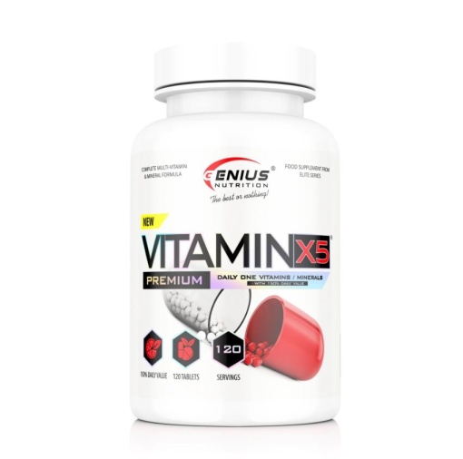 Genius Nutrition Vitamin-X5 120 Tabs – Multivitamine Premium pentru Energie, Imunitate și Vitalitate Zilnică