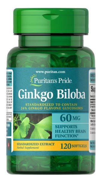 PURITANS PRIDE GINKGO BILOBA 60MG 120 SOFTGELS