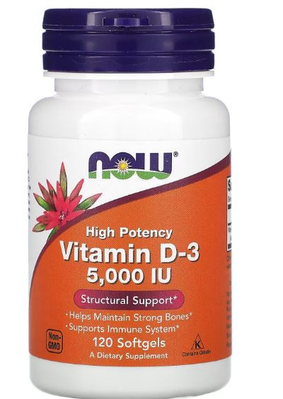 NOW FOODS Vitamin D3 5000 IU 120 softgels