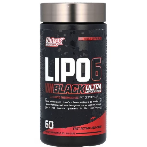 Nutrex Lipo‑6 Black Ultra Concentrate – 60 capsule, super‑termogenic și energizant