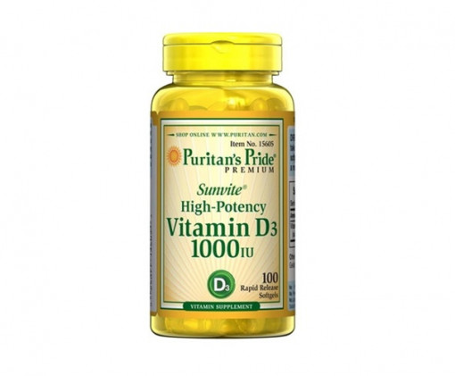 PURITANS PRIDE VITAMIN D3 1000 IU 100 SOFTGELS
