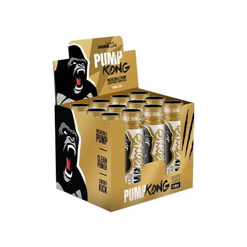 Hiro Lab Pump Kong Shot 80ml – pre-workout lichid cu citrulină și beta-alanină, oferă energie, rezistență și pompă musculară intensă la antrenamente.