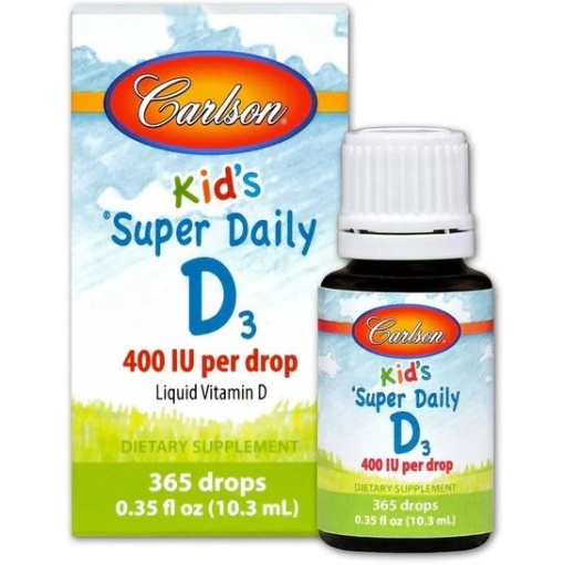 CARLSON LABS vitamina D3 lichida,pentru copii, KID'S SUPER DAILY D3 400IU 10ML
