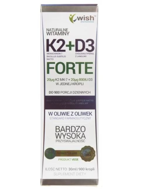 WISH PHARMACEUTICAL VITAMIN K2 MK7 + D3 FORTE 30ML