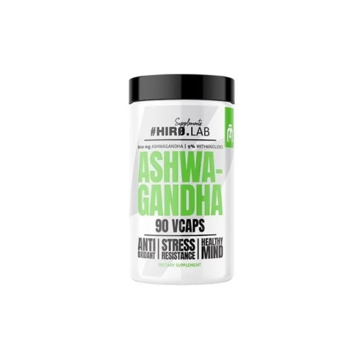Hiro.Lab Ashwagandha 600mg – 90 Capsule Vegane, Supliment Adaptogen pentru Stres, Somn și Energie Mentală