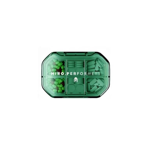 Hiro.Lab Pillbox Performers – Organizator Compact pentru Suplimente, Vitamine și Capsule