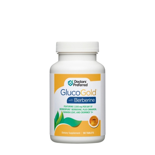 GNC Doctor's Preferred® GlucoGold® with Berberine, Formula Avansata pentru Reducerea Glicemiei cu Berberina, 90 tb
