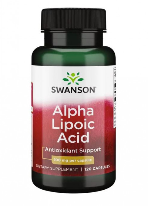 Swanson Alpha Lipoic Acid 100 mg ( ALA ) – 120 capsule – Antioxidant universal, metabolism sănătos, suport glicemic