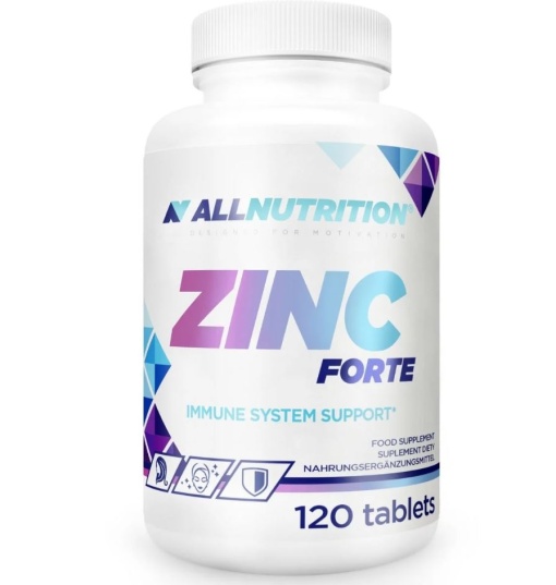 ALLNUTRITION ZINC FORTE – 120 Tabs Susține Imunitatea, Pielea, Părul și Nivelul de Testosteron | Doză Puternică de 25mg Zinc Elementar