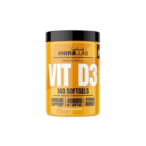 Hiro.Lab Vitamin D3 4000IU – 140 Softgels pentru Imunitate, Oase Sănătoase și Vitalitate Zilnică