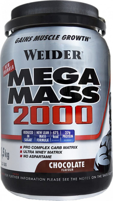 Weider Mega Mass 2000 1.5kg – Gainer pentru creștere în greutate și masă musculară