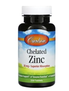 CARLSON LABS CHELATED ZINC 30MG 100 tablete