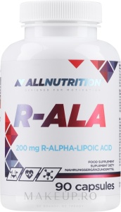 Allnutrition Acid R-alfa-lipoic R‑ALA 200 mg – 90 capsule, antioxidant activ pentru energie & detoxifiereAcid R-alfa-lipoic (R-ALA)