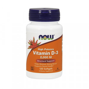 NOW FOODS Vitamin D3 2000IU - 120 Softgel
