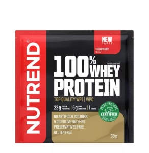 Proteina din zer pentru masa musculara si recuperare rapida - Nutrend 100% Whey Protein 30 g