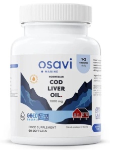 Omega 3, Vitamina A si D pentru imunitate - Osavi Norwegian Cod Liver Oil 1000 mg 60 capsule
