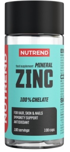 Nutrend Mineral Zinc 100% Chelate 100 capsule – Zinc chelat pentru imunitate și echilibru hormonal