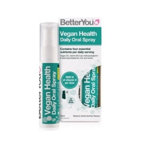 Vitamina B12, D3 Vegana, Fier si Iod, Absorbtie Rapida - BetterYou Vegan Health Oral Spray 25ml