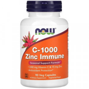 NOW FOODS VITAMIN C-1000 ZINC IMMUNE 90 Capsule vegane