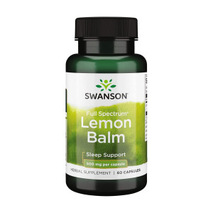 Suport natural pentru calm si relaxare - Swanson Full Spectrum Lemon Balm 500 mg 60 capsule