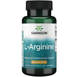 Arginina pentru circulatie si performanta - Swanson L-Arginine 500 mg 100 capsule