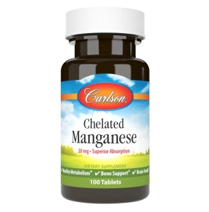 CARLSON LABS CHELATED MANGANESE 20MG 100 tablete