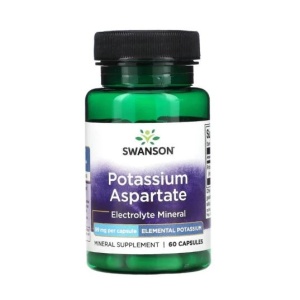 Swanson Potassium Aspartate 99 mg – 60 capsule pentru echilibru electrolitic si functionare musculara