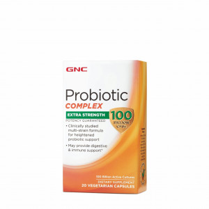 GNC Probiotic Complex Extra Strength - 100 Billion CFUs, Probiotic Complex Extra Strength 100 Miliarde Culturi Vii, 20 capsule