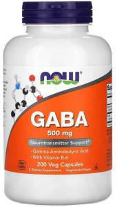 NOW FOODS GABA+VIT B6 500MG 200 VCAPS