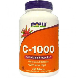 NOW FOODS VITAMIN C-1000 WITH ROSEHIPS 250 TABLETE