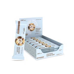 QNT Protein Wafer Napolitane 35 g — 32 % proteine din zer, snack crocant cu zahăr redus