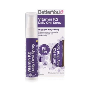 Vitamina K2 MK-7, Absorbtie Rapida pentru Oase si Sistem Cardiovascular - BetterYou Vitamin K2 Oral Daily Spray 25ml