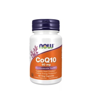 Energie celulara si sanatate cardiovasculara - Now Foods CoQ10 60 mg – 60 capsule vegetale
