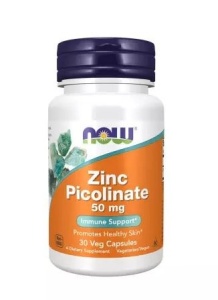 NOW FOODS ZINC PICOLINATE 50mg 30 Veg caps