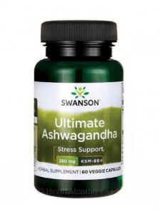 SWANSON ASHWAGANDHA ULTIMATE KSM-66 250MG 60 vegan capsules