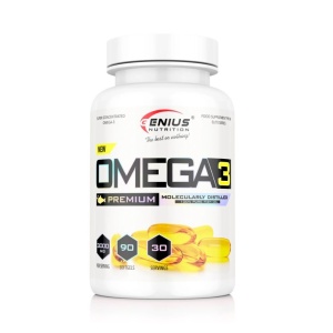 Acizi grasi esentiali EPA & DHA pentru inima, creier si articulatii sanatoase - Genius Nutrition Omega 3 90 Softgels