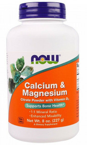 NOW FOODS CALCIUM & MAGNESIUM CITRATE POWDER WITH VITAMIN D3 227G