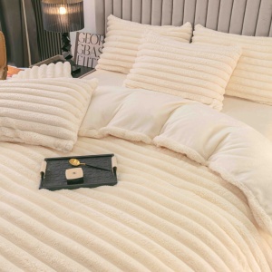 Lenjerie cocolino cu Elastic 180x200 Liny V7 Crem (Cocolino) - Img 5