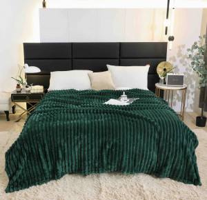 Patura Cocolino Groasa Stripe V7 Verde inchis 200x230 cm - Img 2