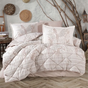 Set Lenjerie si Cuvertura Betina Natural (Bumbac 100%)