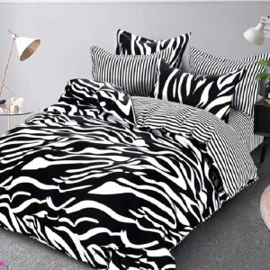 Lenjerie 1 Persoana cu elastic 140x200 Zebra 4 piese (Finet)