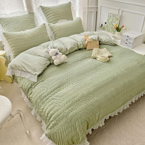 Lenjerie Creponata Damma Verde 6 Piese (Finet)