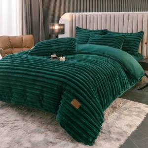 Lenjerie cocolino cu Elastic 180x200 Liny V3 Verde inchis (Cocolino) - Img 4